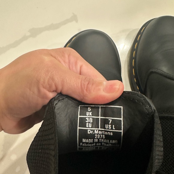 Dr. Martens Black Leather Boots with Yellow Stitching - Picture 6 of 6